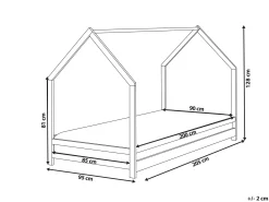 Letto per bambini Casa Legno di pino APPY 90 x 200 cm Rosa pastello