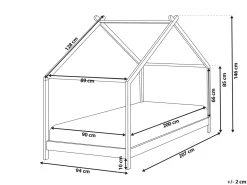 Letto per bambini Casa Legno di pino ORLU 90 x 200 cm Grigio
