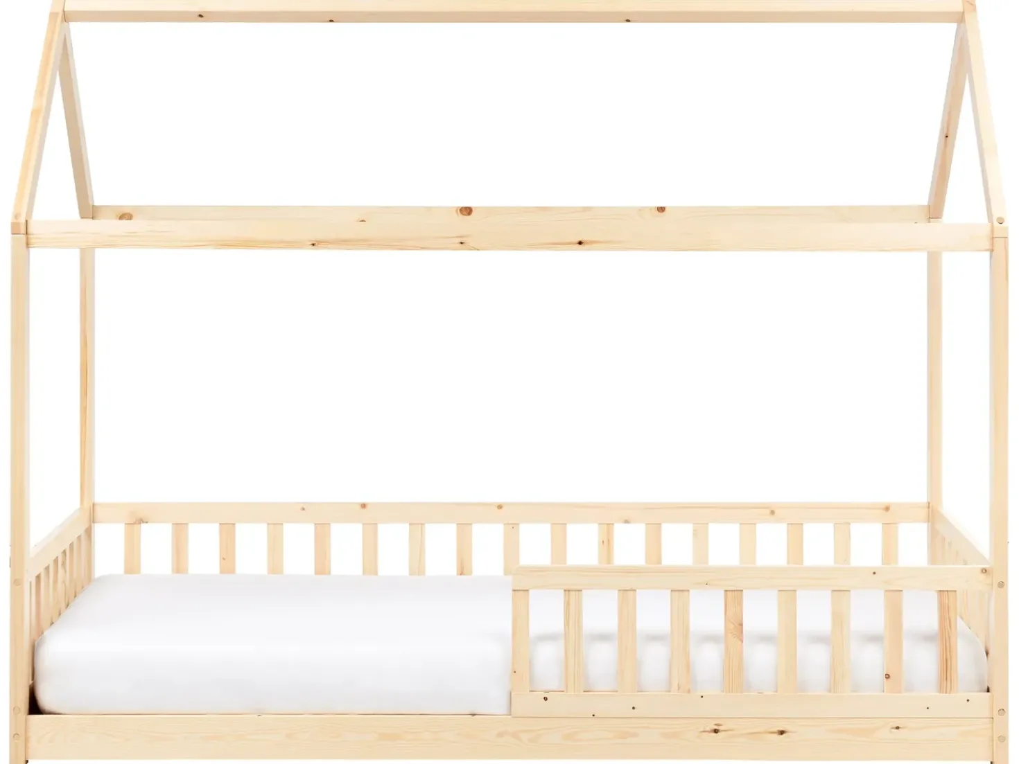 Letto per bambini Casa Legno di pino COSSAYE 90 x 200 cm Marrone chiaro