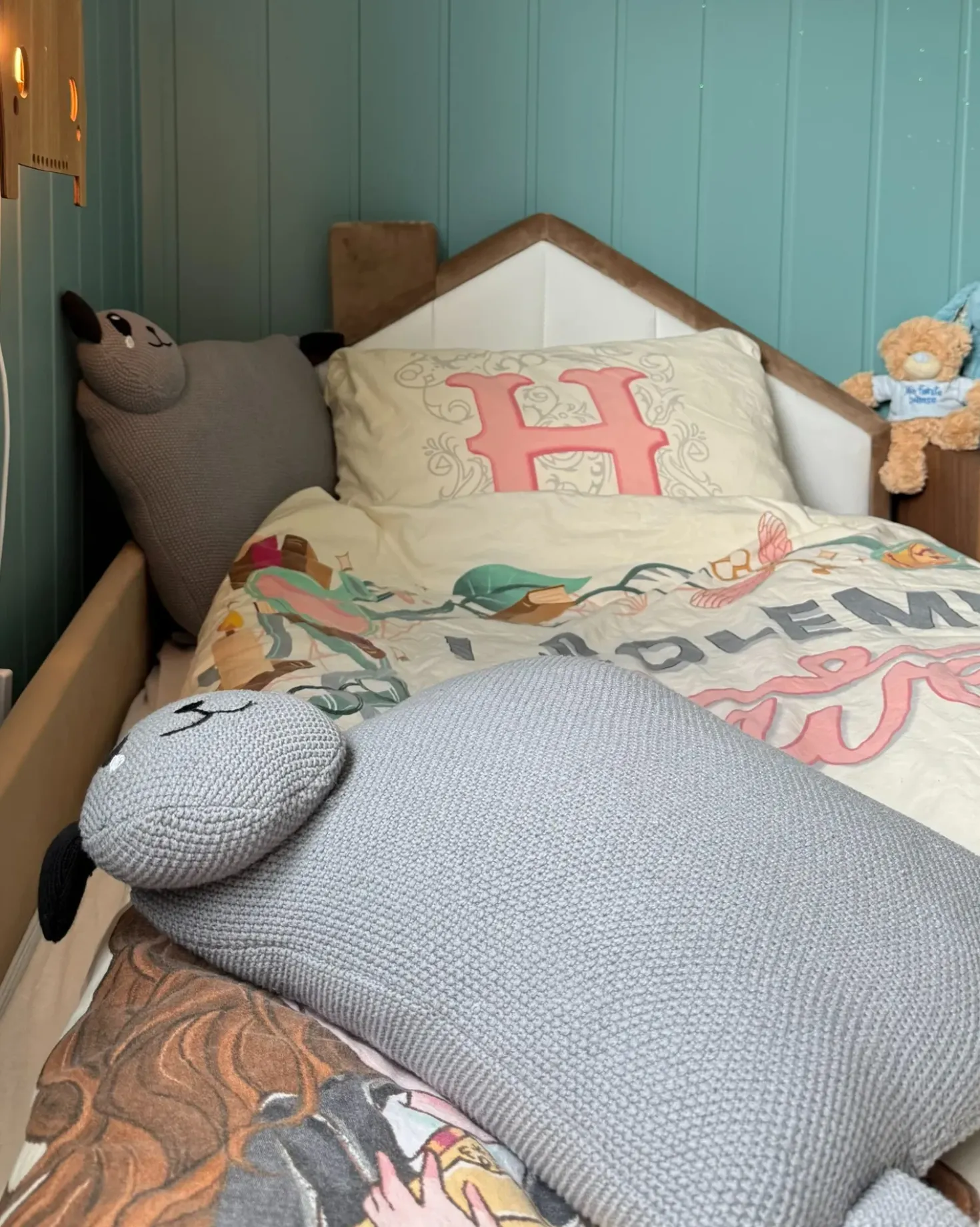 Letto per bambini Casa Velluto KERVAN 90 x 200 cm Marrone chiaro