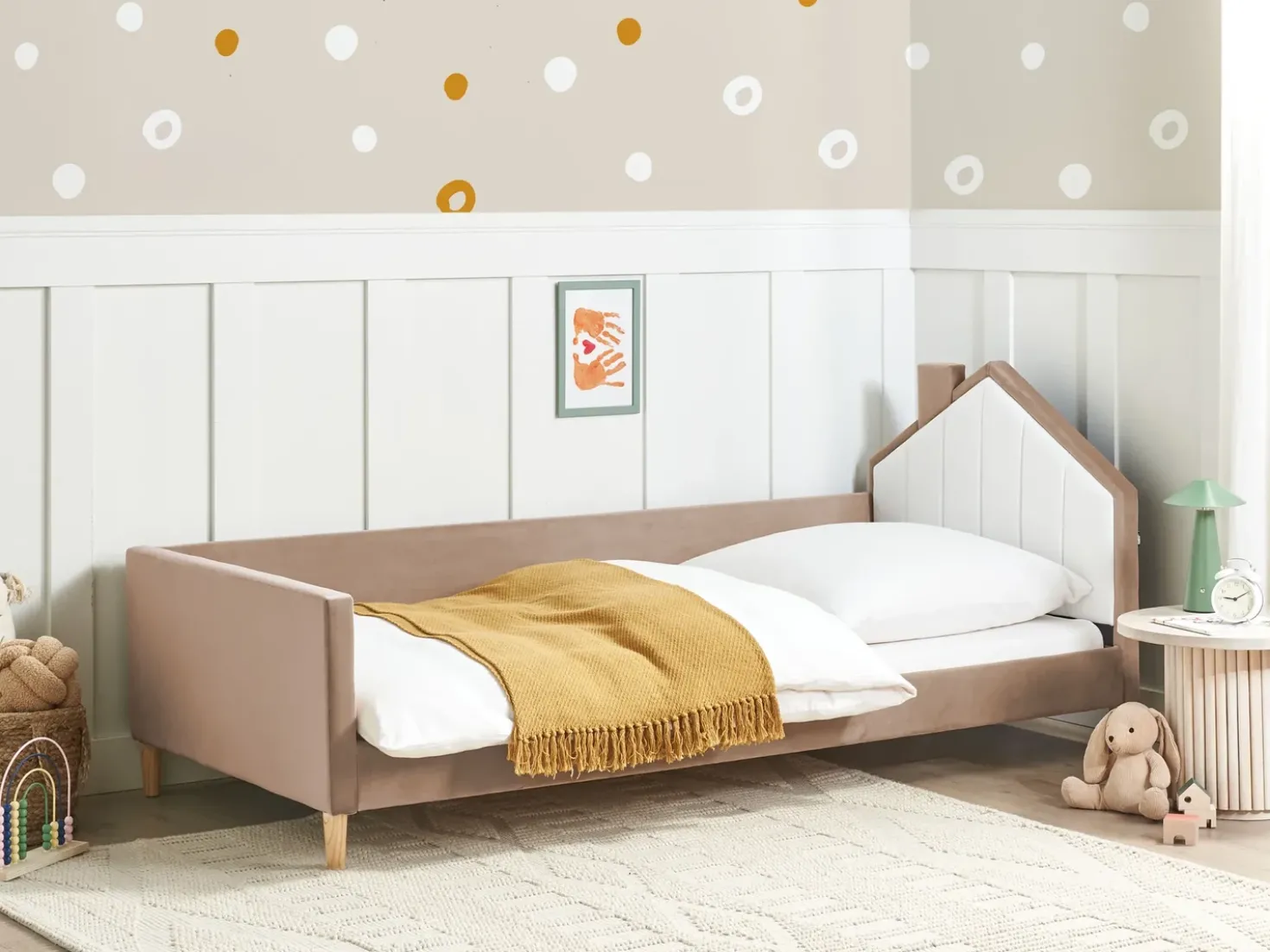 Letto per bambini Casa Velluto KERVAN 90 x 200 cm Marrone chiaro