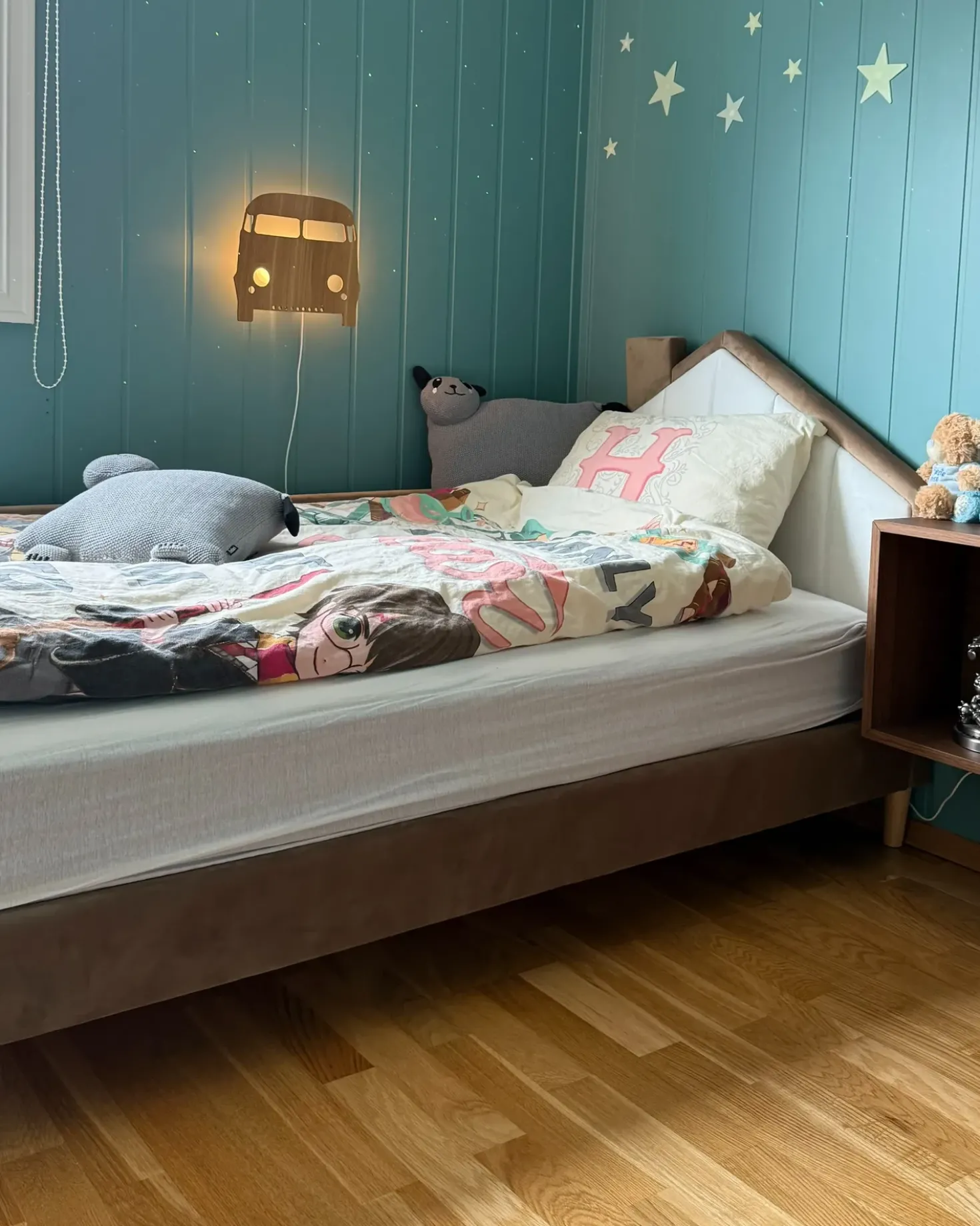 Letto per bambini Casa Velluto KERVAN 90 x 200 cm Marrone chiaro