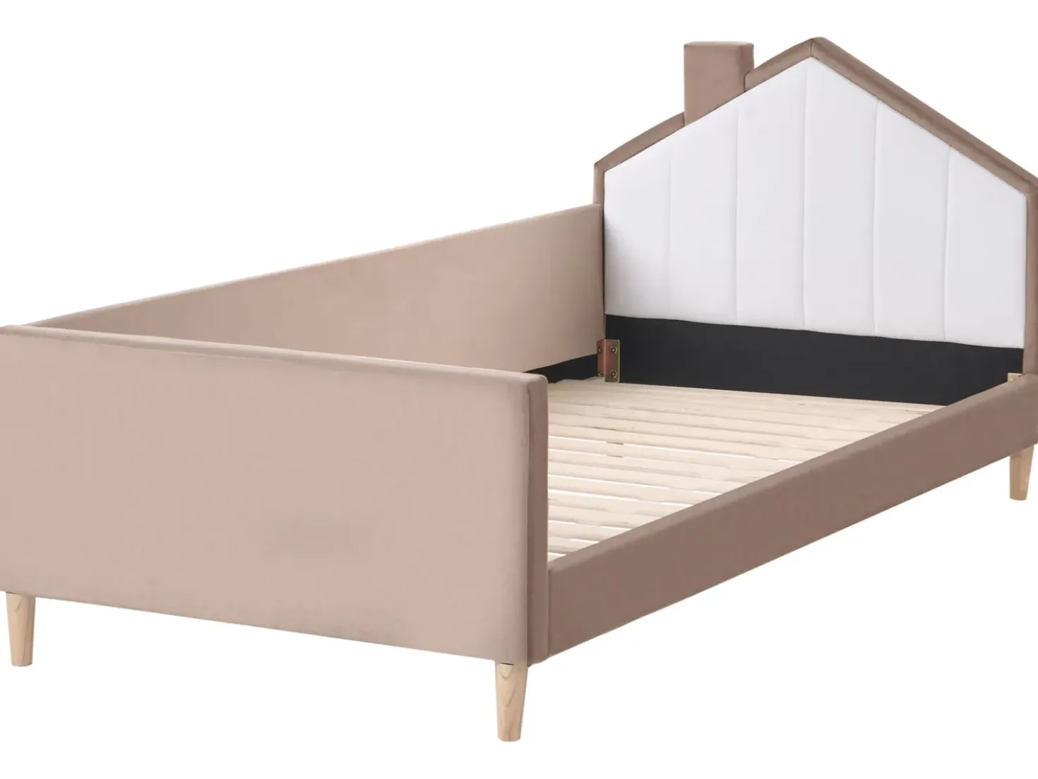 Letto per bambini Casa Velluto KERVAN 90 x 200 cm Marrone chiaro