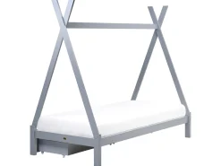 Letto per bambini con cassetti Tenda Tipi Legno di pino DEVAY 90 x 200 cm Grigio