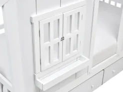 Letto per bambini con cassetti Casa Legno di pino TRAPPES 90 x 200 cm Bianco