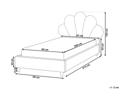 Letto per bambini Conchiglia Velluto NEULISE 90 x 200 cm Beige