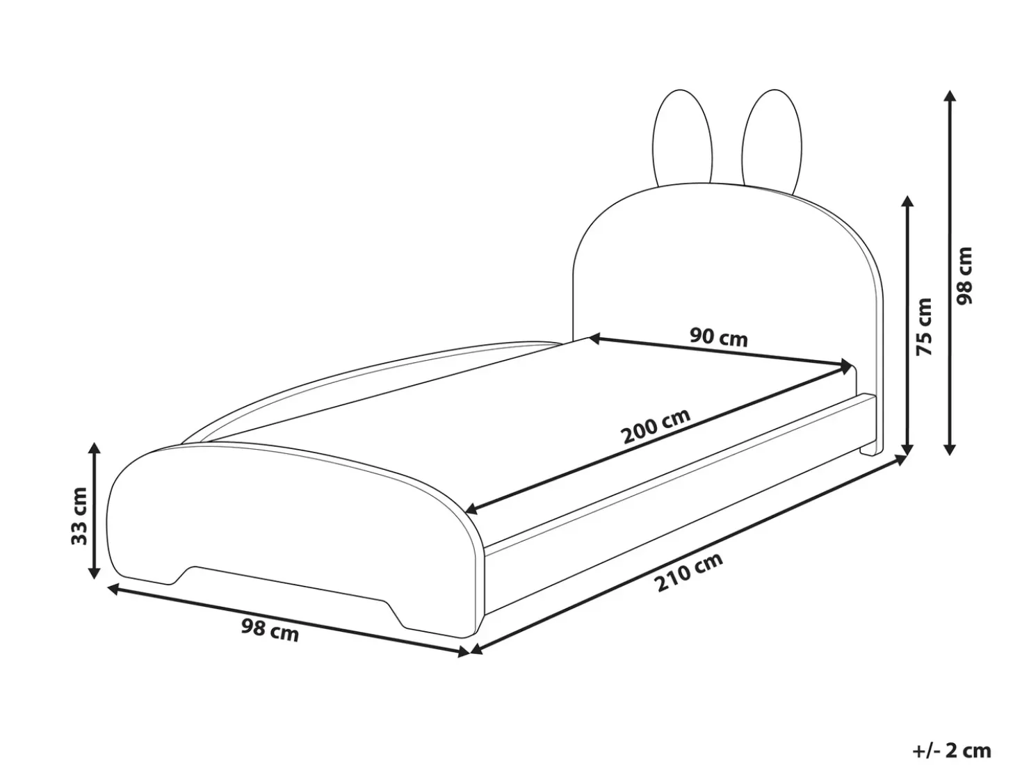 Letto per bambini Coniglio Bouclé PERROS 90 x 200 cm Beige