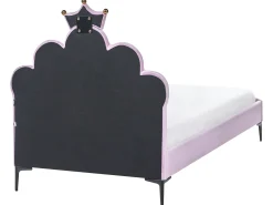 Letto per bambini Corona Velluto RUBIAN 90 x 200 cm con Luci LED Viola