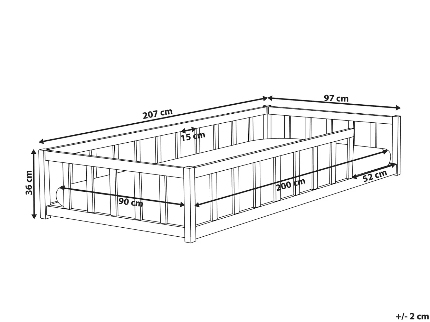Letto per bambini Legno di pino MEYMAC 90 x 200 cm Bianco