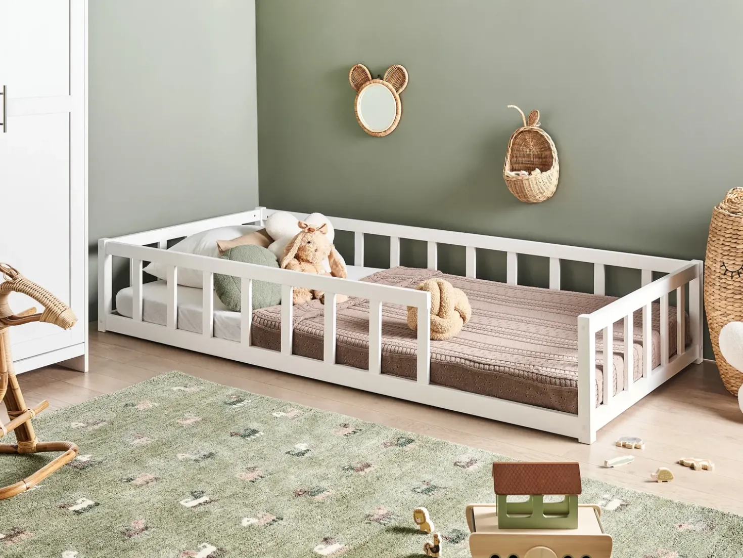 Letto per bambini Legno di pino MEYMAC 90 x 200 cm Bianco