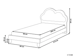 Letto per bambini Nuvola Velluto MAZOU 90 x 200 cm Rosa