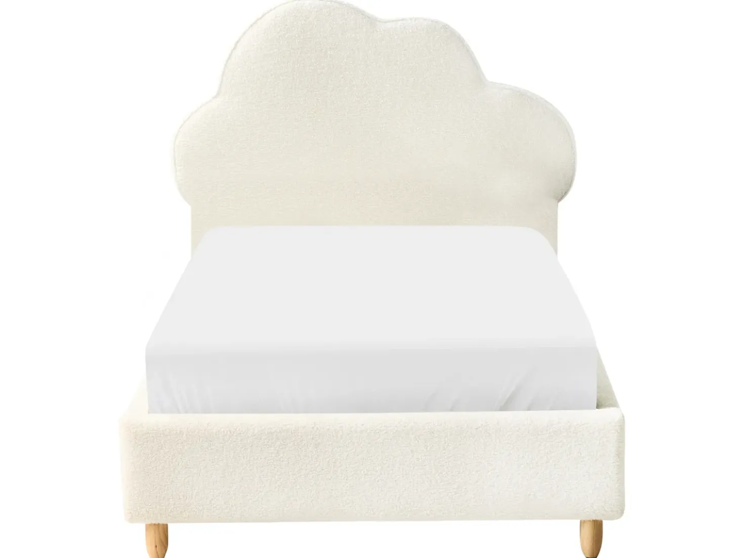 Letto per bambini Nuvola Bouclé BELLEVUE 90 x 200 cm Bianco sporco