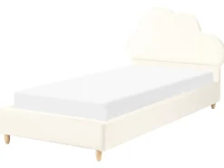 Letto per bambini Nuvola Velluto BELLEVUE 90 x 200 cm Beige chiaro