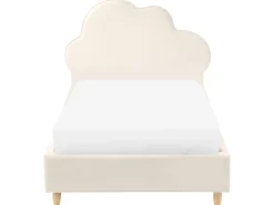 Letto per bambini Nuvola Velluto BELLEVUE 90 x 200 cm Beige chiaro