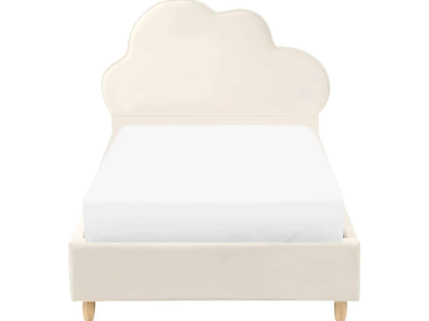 Letto per bambini Nuvola Velluto BELLEVUE 90 x 200 cm Beige chiaro