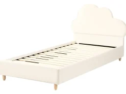 Letto per bambini Nuvola Velluto BELLEVUE 90 x 200 cm Beige chiaro