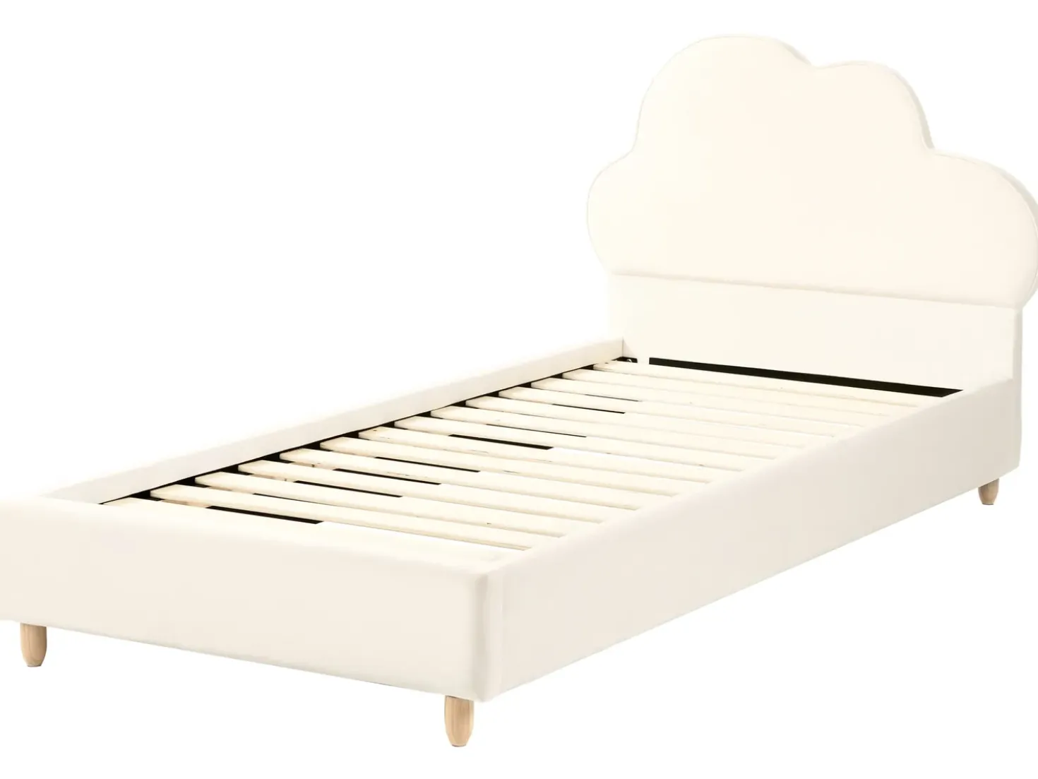 Letto per bambini Nuvola Velluto BELLEVUE 90 x 200 cm Beige chiaro