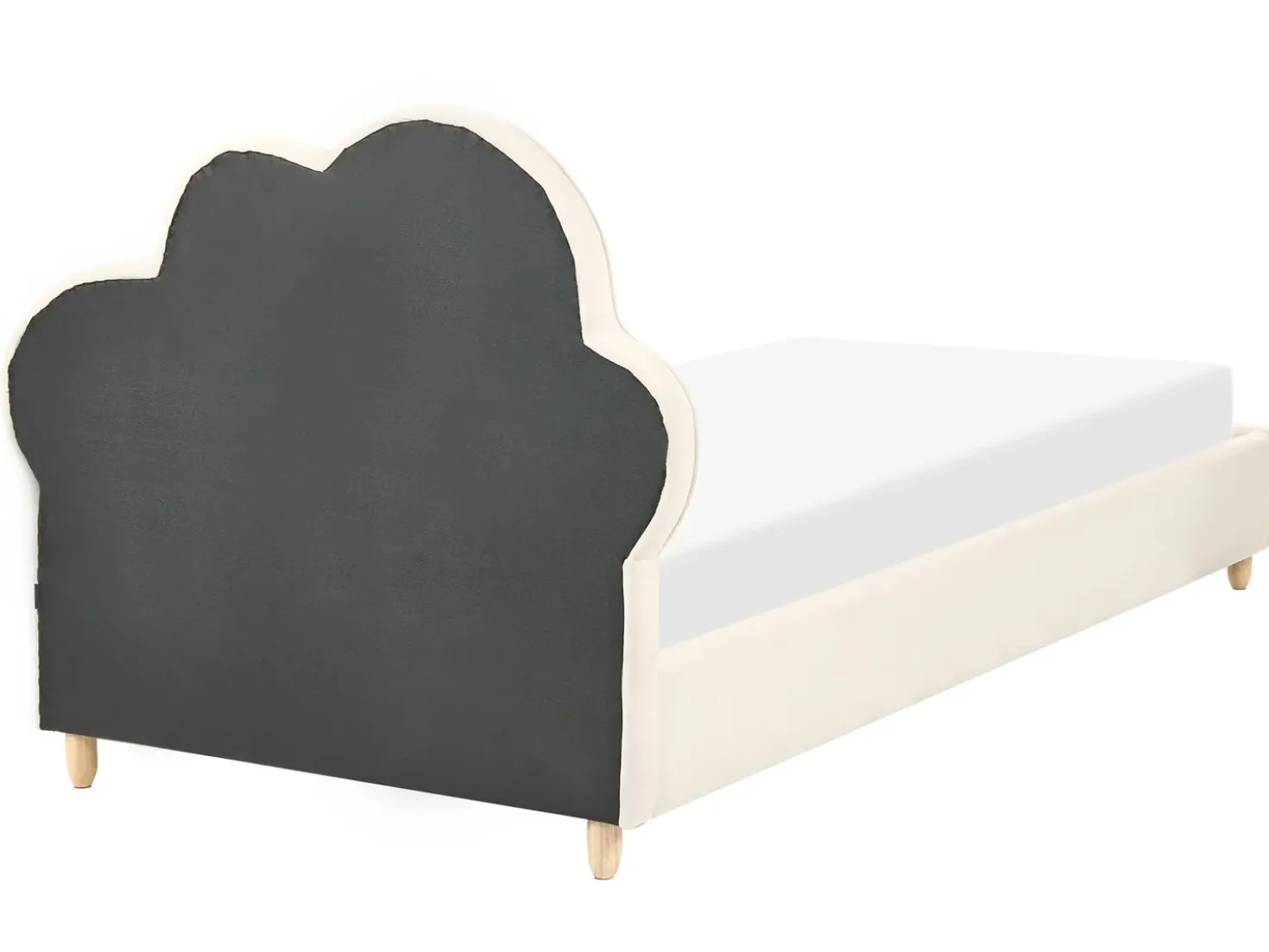 Letto per bambini Nuvola Velluto BELLEVUE 90 x 200 cm Beige chiaro