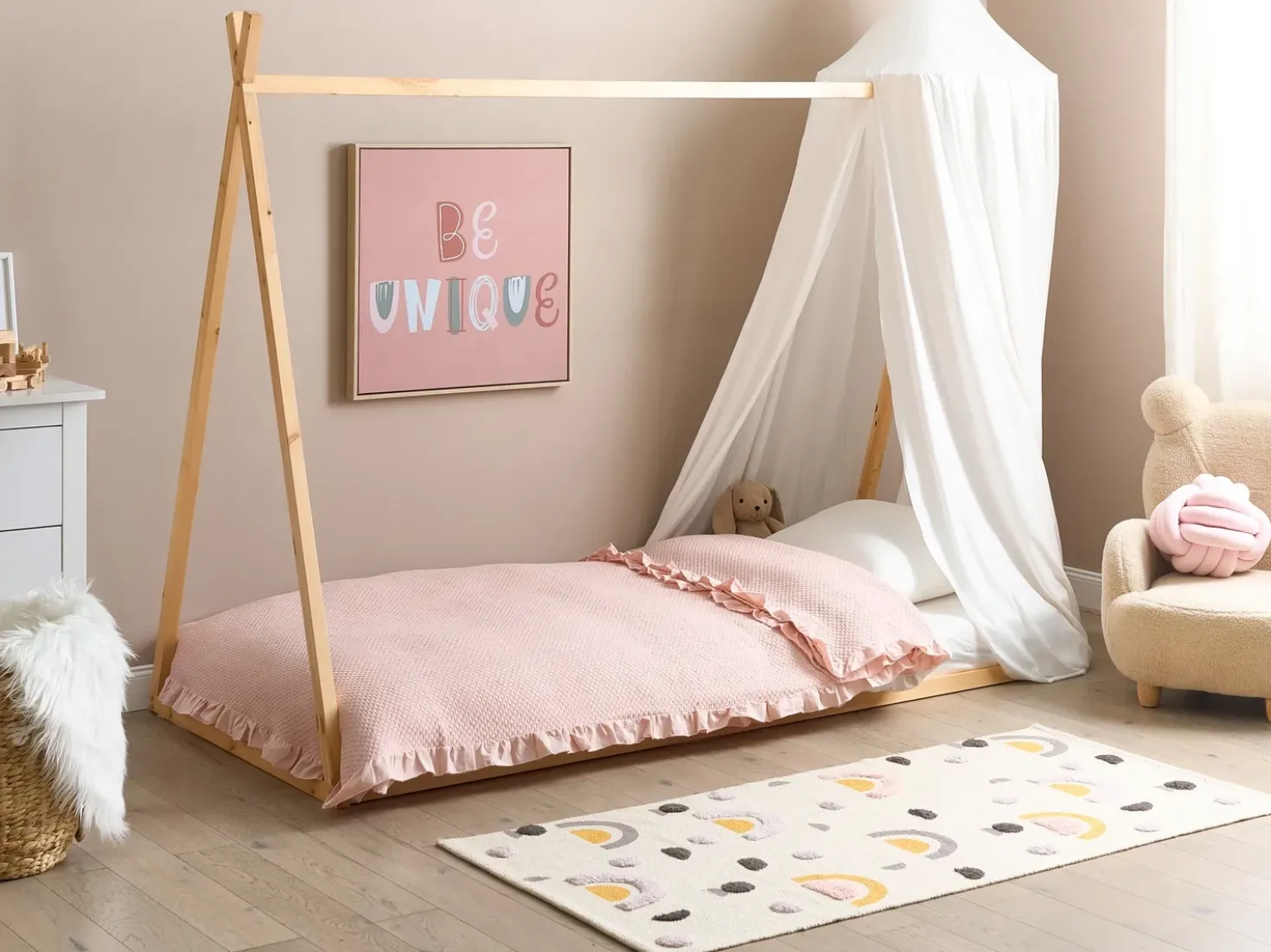 Letto per bambini Tenda Tipi Legno di pino SAURAT 90 x 200 cm Marrone chiaro