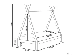 Letto per bambini Tenda Tipi Legno di pino DEVAY 90 x 200 cm Marrone chiaro