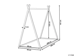 Letto per bambini Tenda Tipi Legno di pino SAURAT 90 x 200 cm Grigio