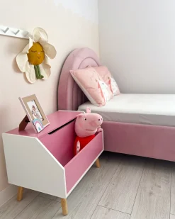 Letto per bambini Velluto ANET 90 x 200 cm Rosa