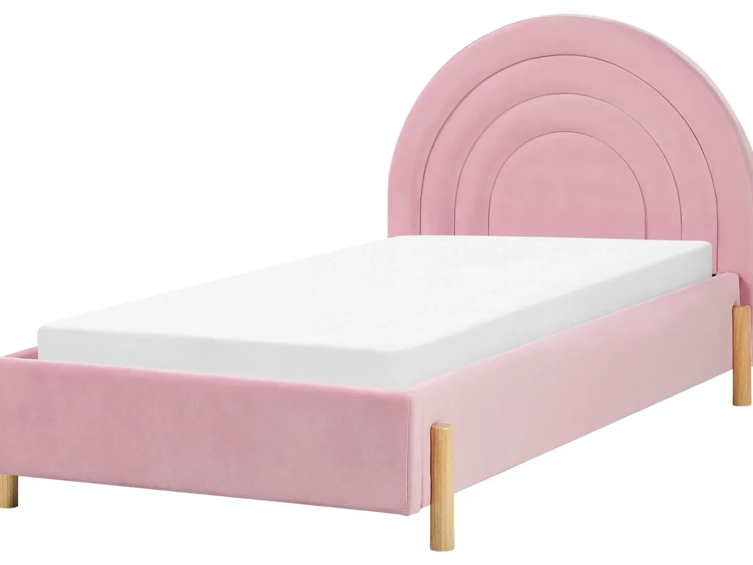 Letto per bambini Velluto ANET 90 x 200 cm Rosa