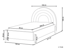 Letto per bambini Velluto ANET 90 x 200 cm Rosa