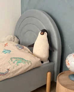 Letto per bambini Velluto ANET 90 x 200 cm Azzurro