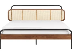 Letto Rattan BOUSSICOURT 180 x 200 cm Marrone scuro