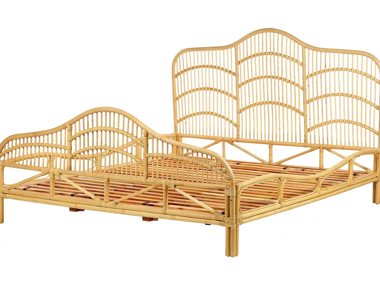 Letto Rattan DOMEYROT 180 x 200 cm Marrone chiaro