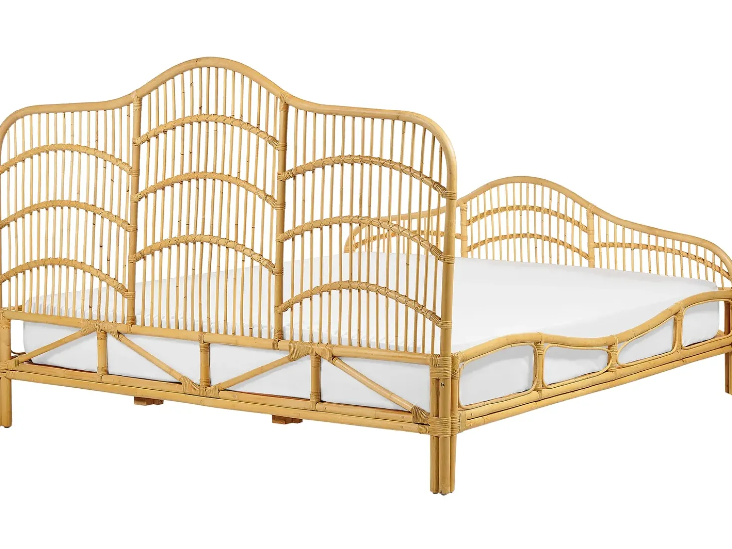 Letto Rattan DOMEYROT 180 x 200 cm Marrone chiaro