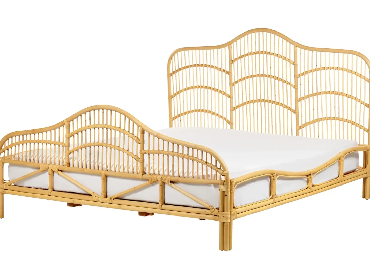 Letto Rattan DOMEYROT 180 x 200 cm Marrone chiaro
