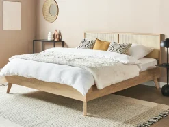 Letto Rattan MONPAZIER 180 x 200 cm Marrone chiaro