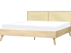 Letto Rattan MONPAZIER 180 x 200 cm Marrone chiaro