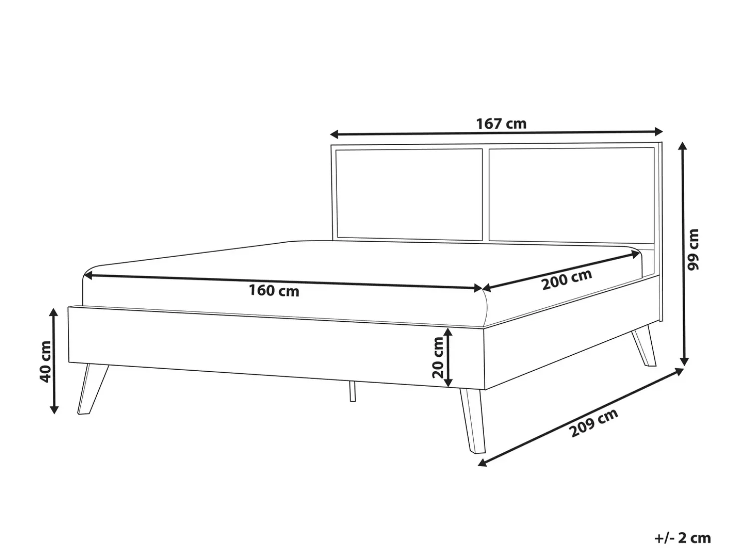 Letto Rattan MONPAZIER 160 x 200 cm Marrone scuro