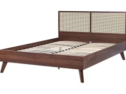 Letto Rattan MONPAZIER 160 x 200 cm Marrone scuro