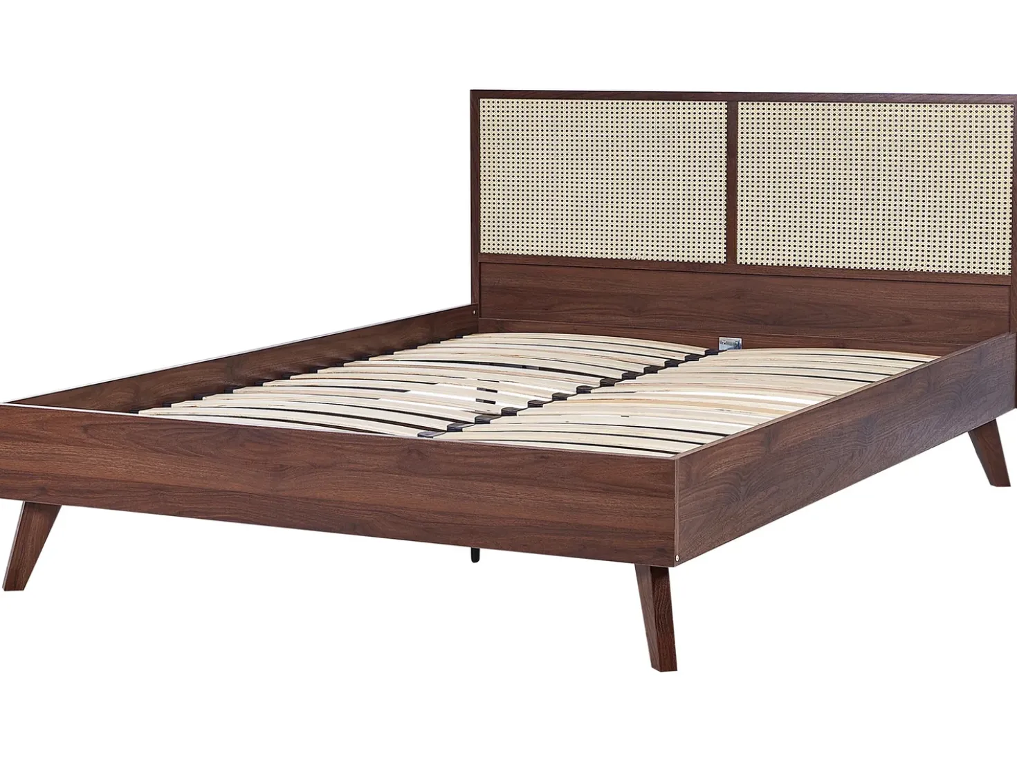 Letto Rattan MONPAZIER 160 x 200 cm Marrone scuro
