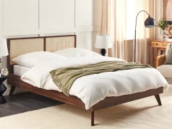 Letto Rattan MONPAZIER 160 x 200 cm Marrone scuro