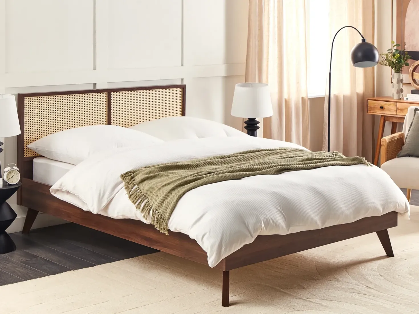 Letto Rattan MONPAZIER 160 x 200 cm Marrone scuro