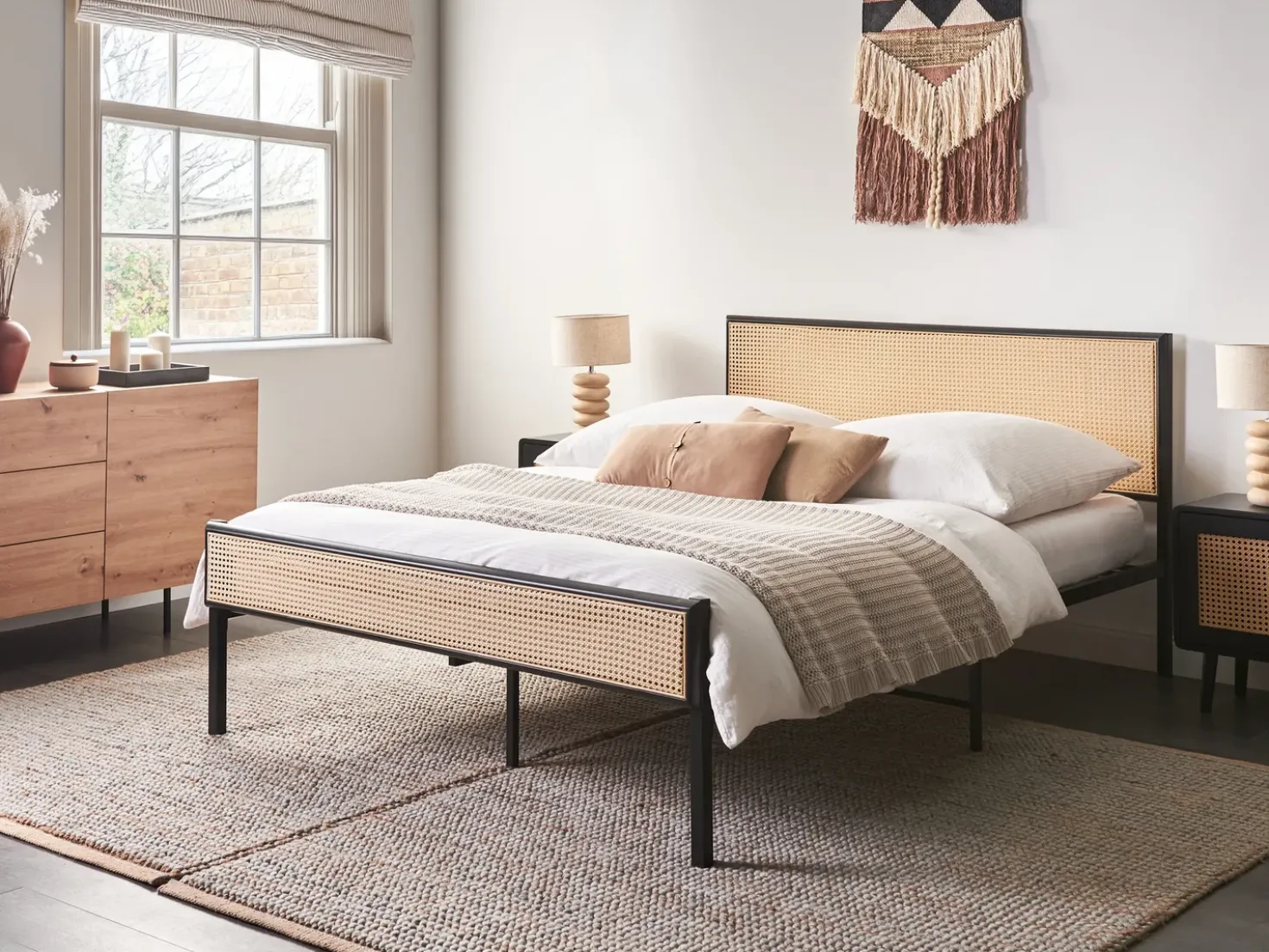 Letto Rattan sintetico (PE) AVANTON 140 x 200 cm Nero