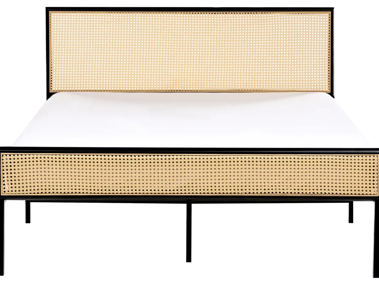 Letto Rattan sintetico (PE) AVANTON 140 x 200 cm Nero