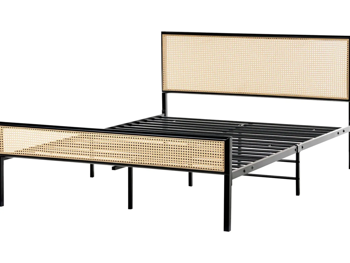 Letto Rattan sintetico (PE) AVANTON 140 x 200 cm Nero