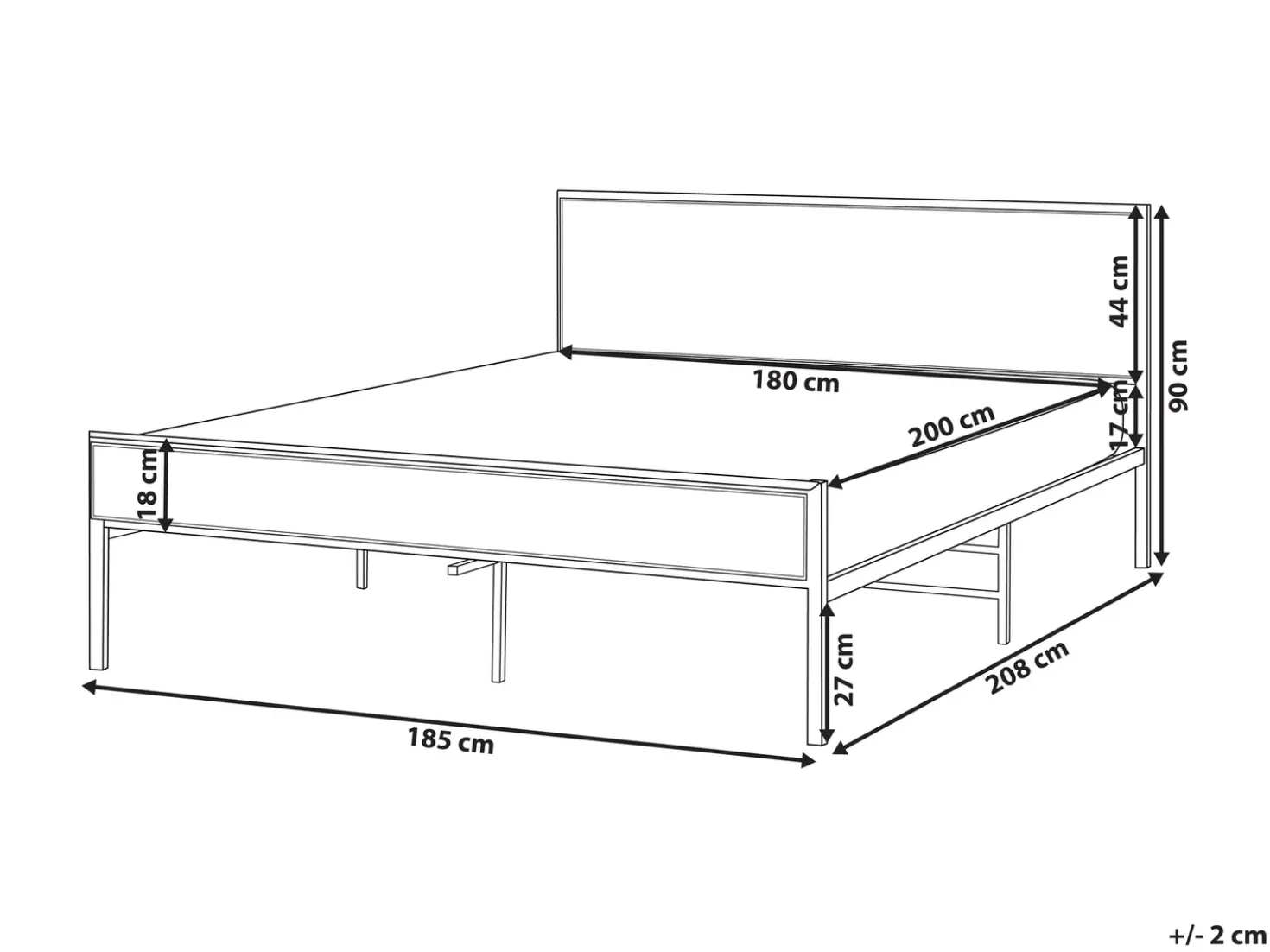 Letto Rattan sintetico (PE) AVANTON 180 x 200 cm Nero