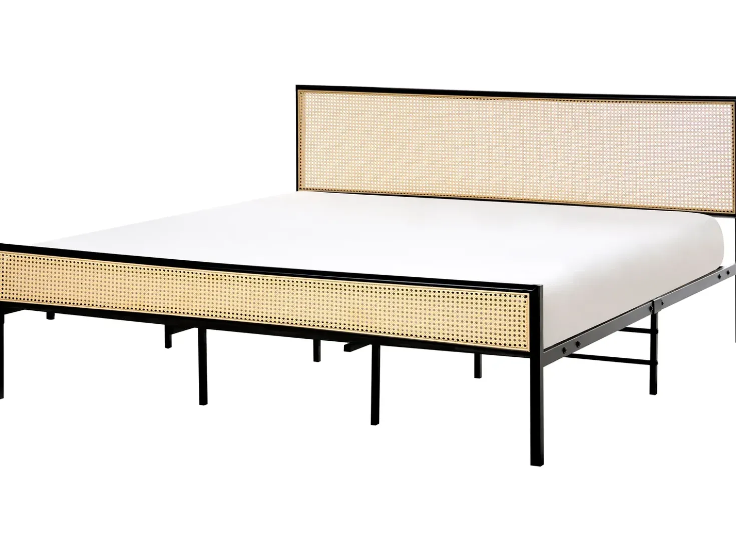 Letto Rattan sintetico (PE) AVANTON 180 x 200 cm Nero