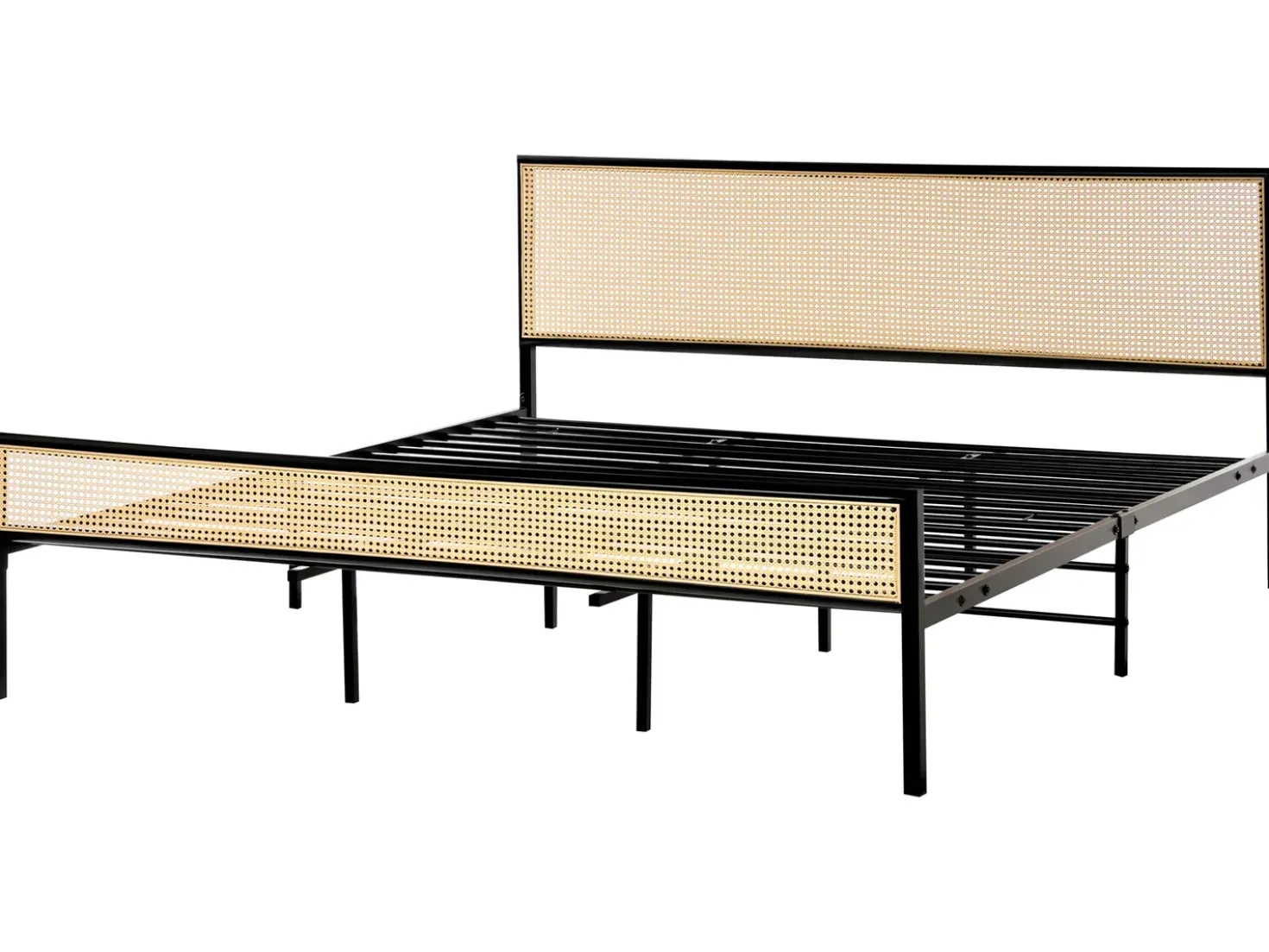 Letto Rattan sintetico (PE) AVANTON 180 x 200 cm Nero