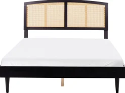 Letto Rattan VARZY 160 x 200 cm Nero