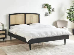 Letto Rattan VARZY 160 x 200 cm Nero