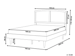 Letto Rattan VARZY 160 x 200 cm Nero