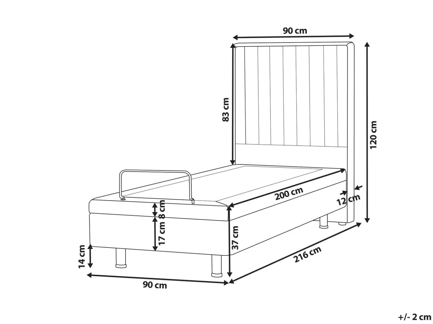 Letto regolabile Bouclé CASTELLAN 90 x 200 cm Bianco sporco